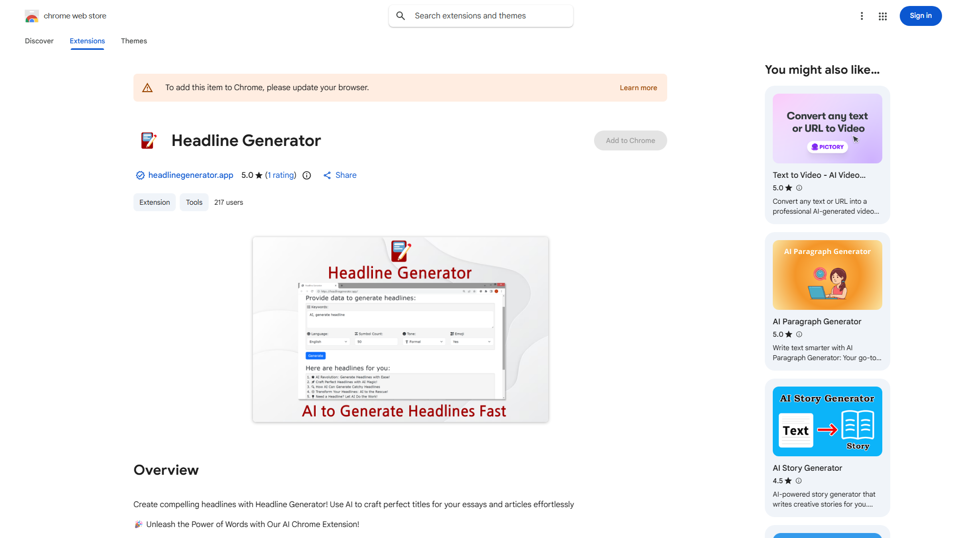 AI Headline Generator Chrome Extension