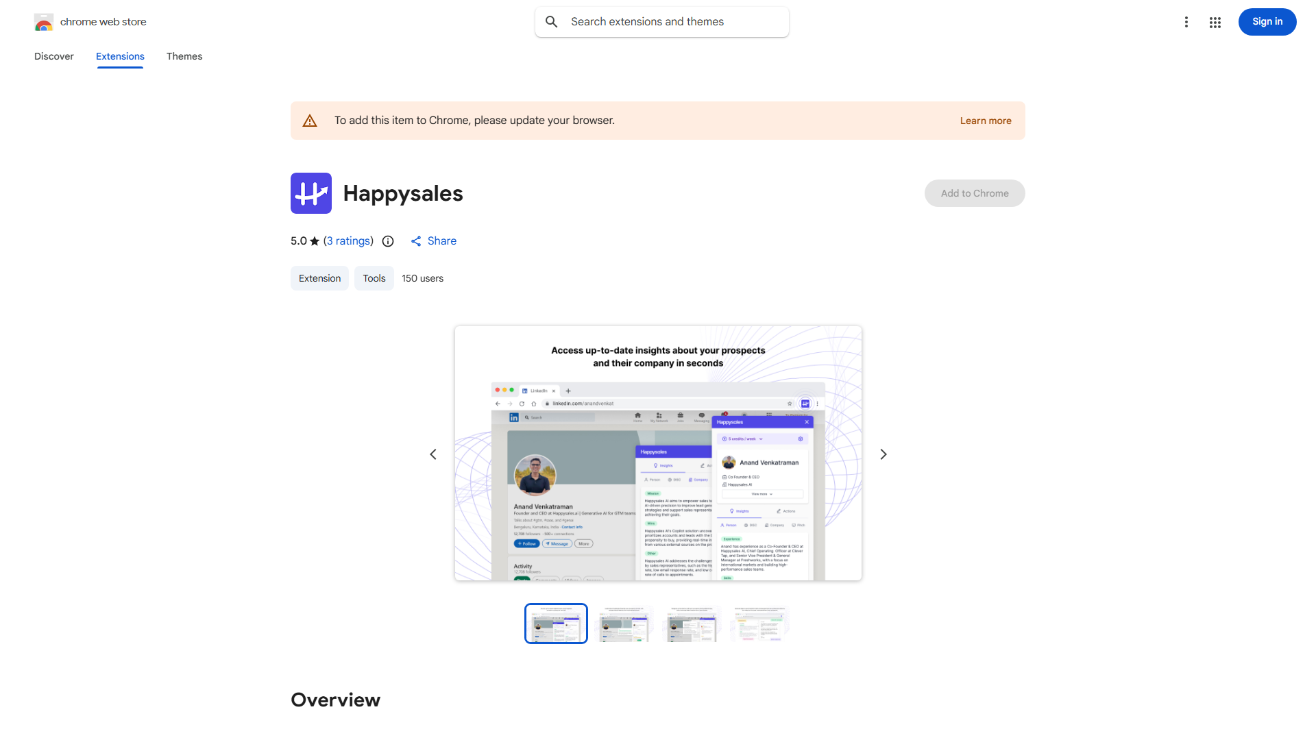 Happysales Chrome Extension