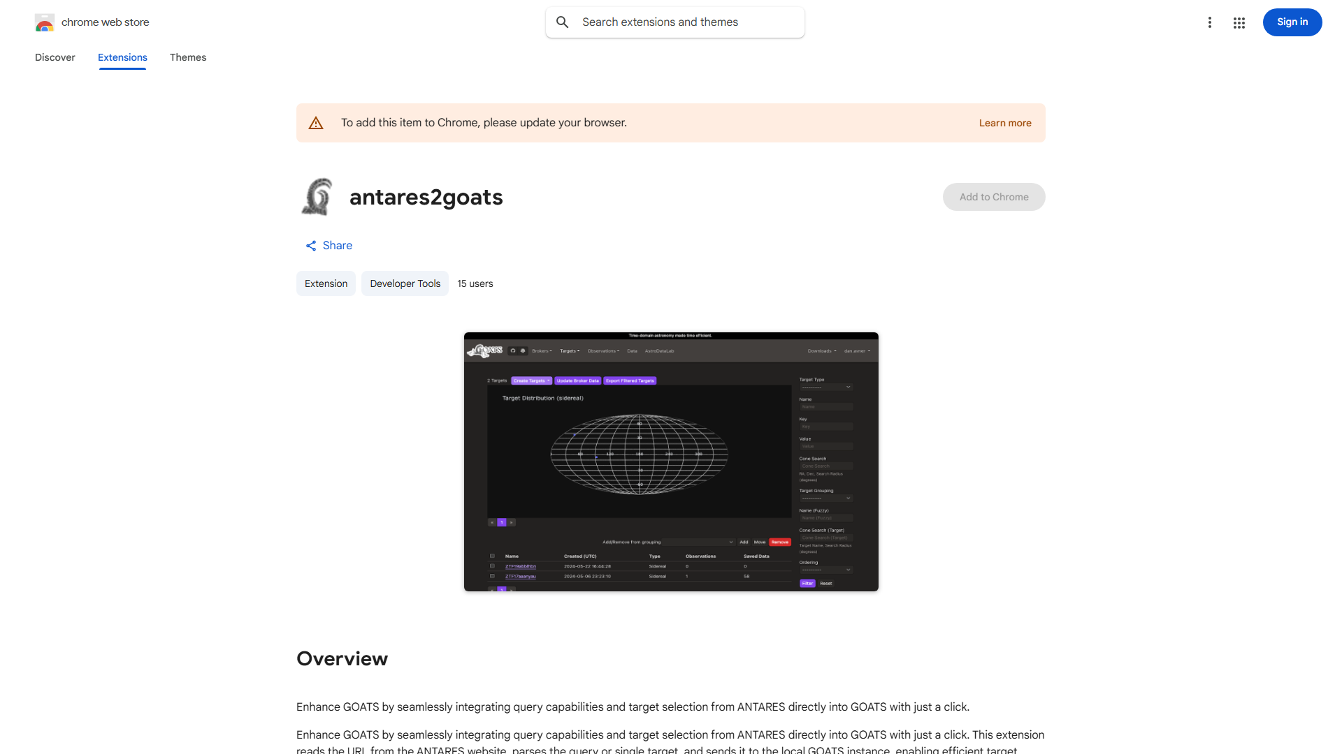 GOATS with ANTARES Integration