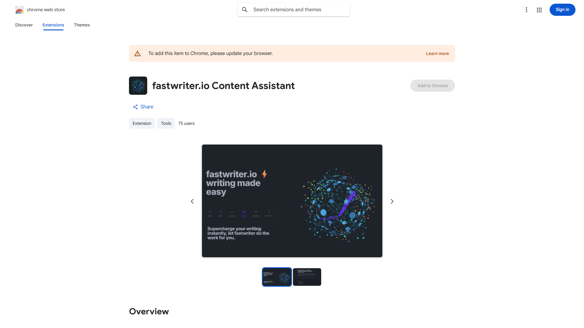 FastWriter.io Extension