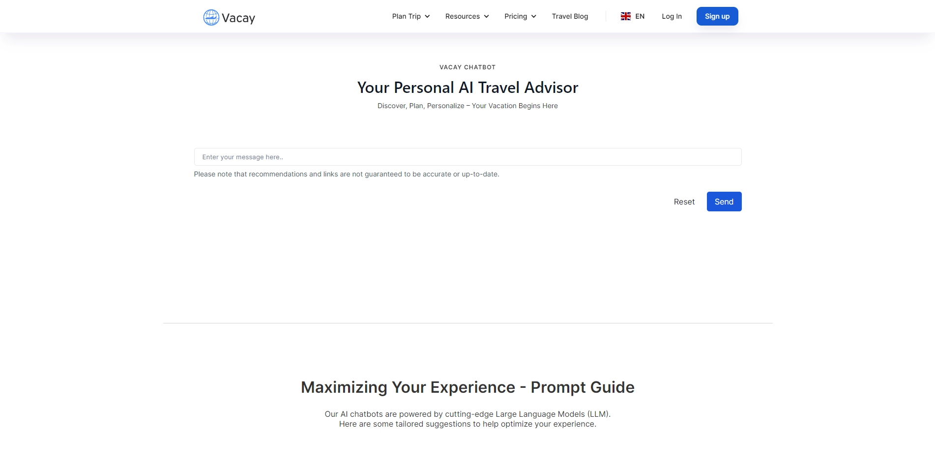 Vacation & Travel Chat (GPT)