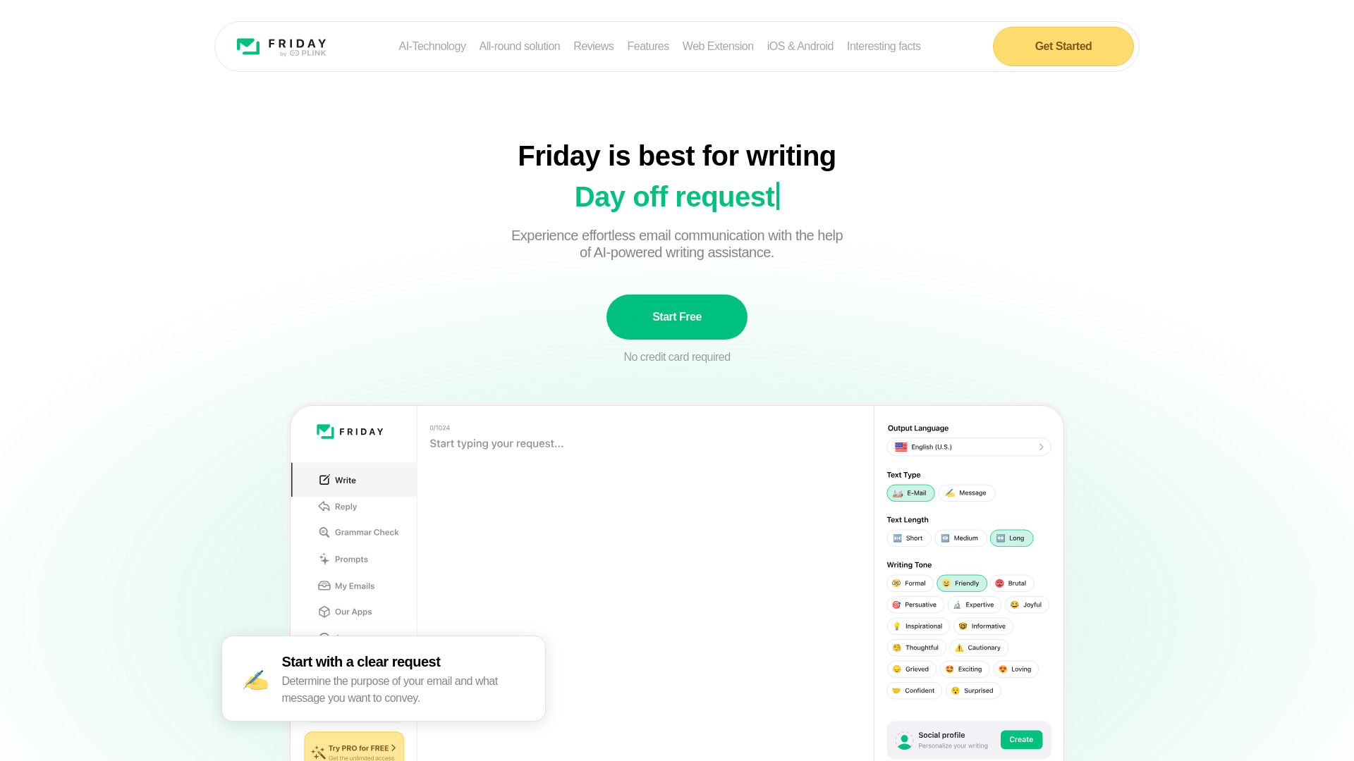 Friday: AI E-mail Writer