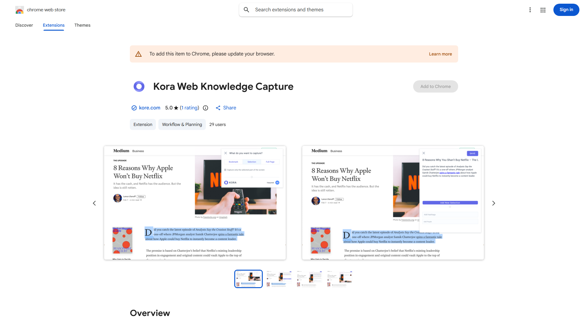 Kora Web Knowledge Capture