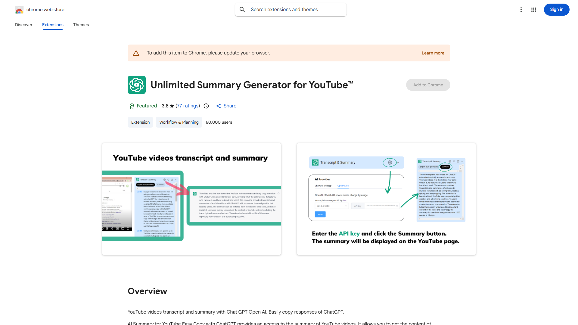 AI Summary for YouTube Easy Copy with ChatGPT