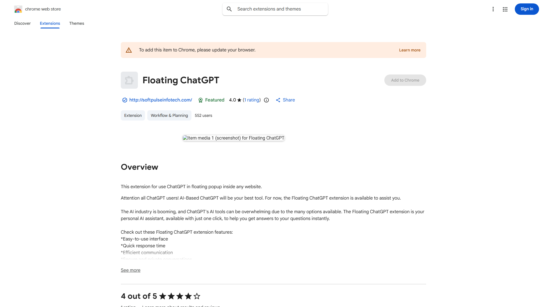 Floating ChatGPT Extension