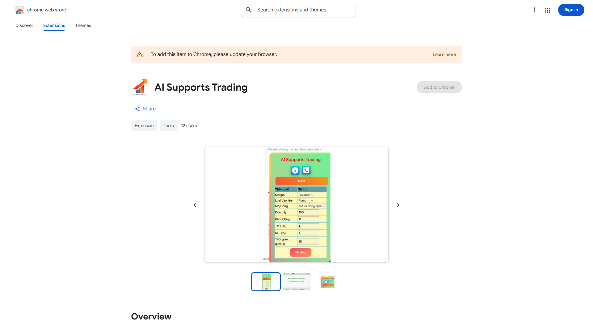 AI Supports Trading Extension