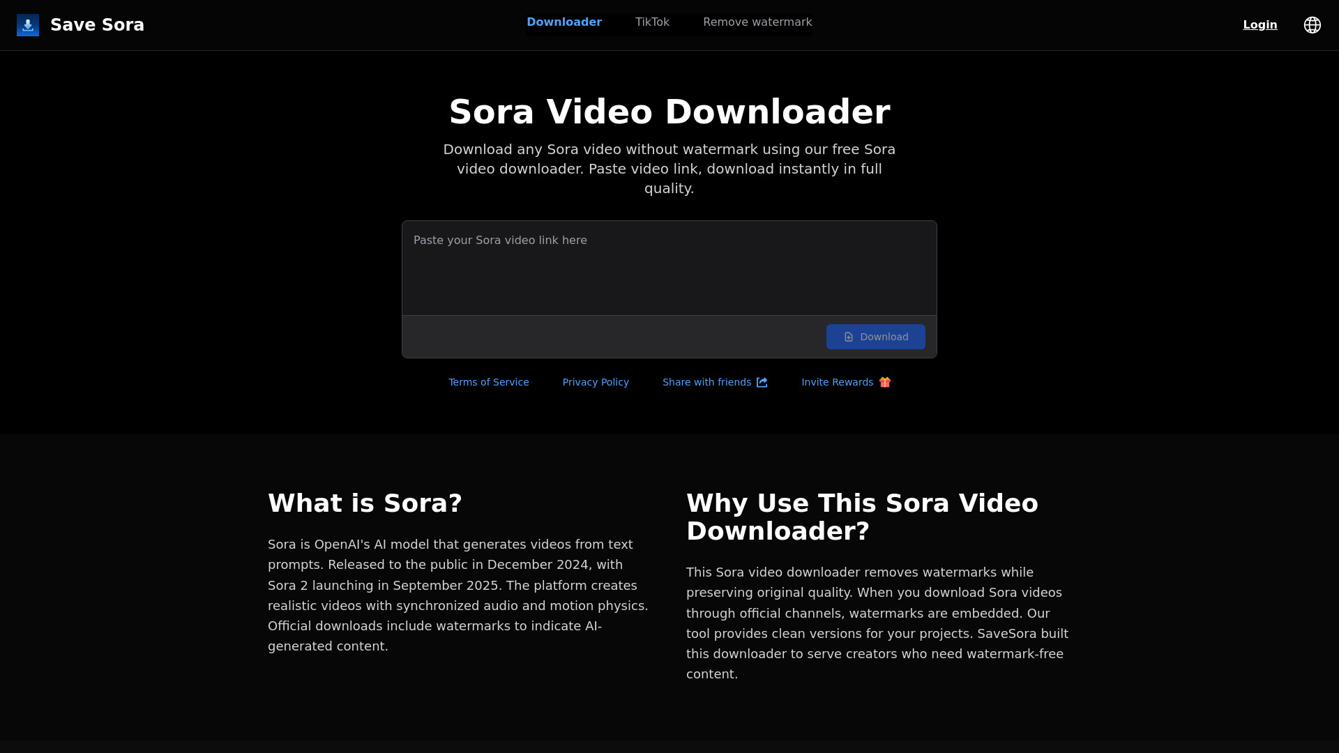 SaveSora: Sora Video Downloader