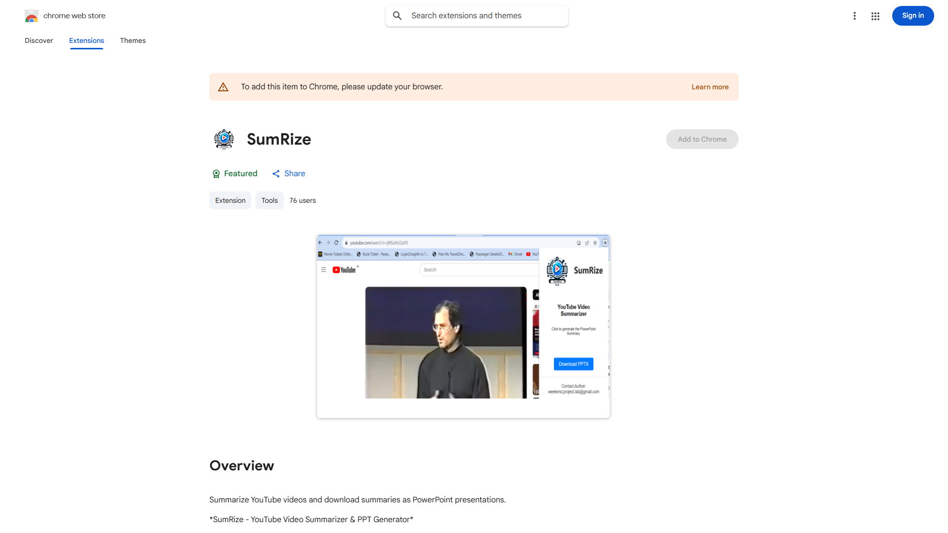 SumRize - YouTube Video Summarizer & PPT Generator