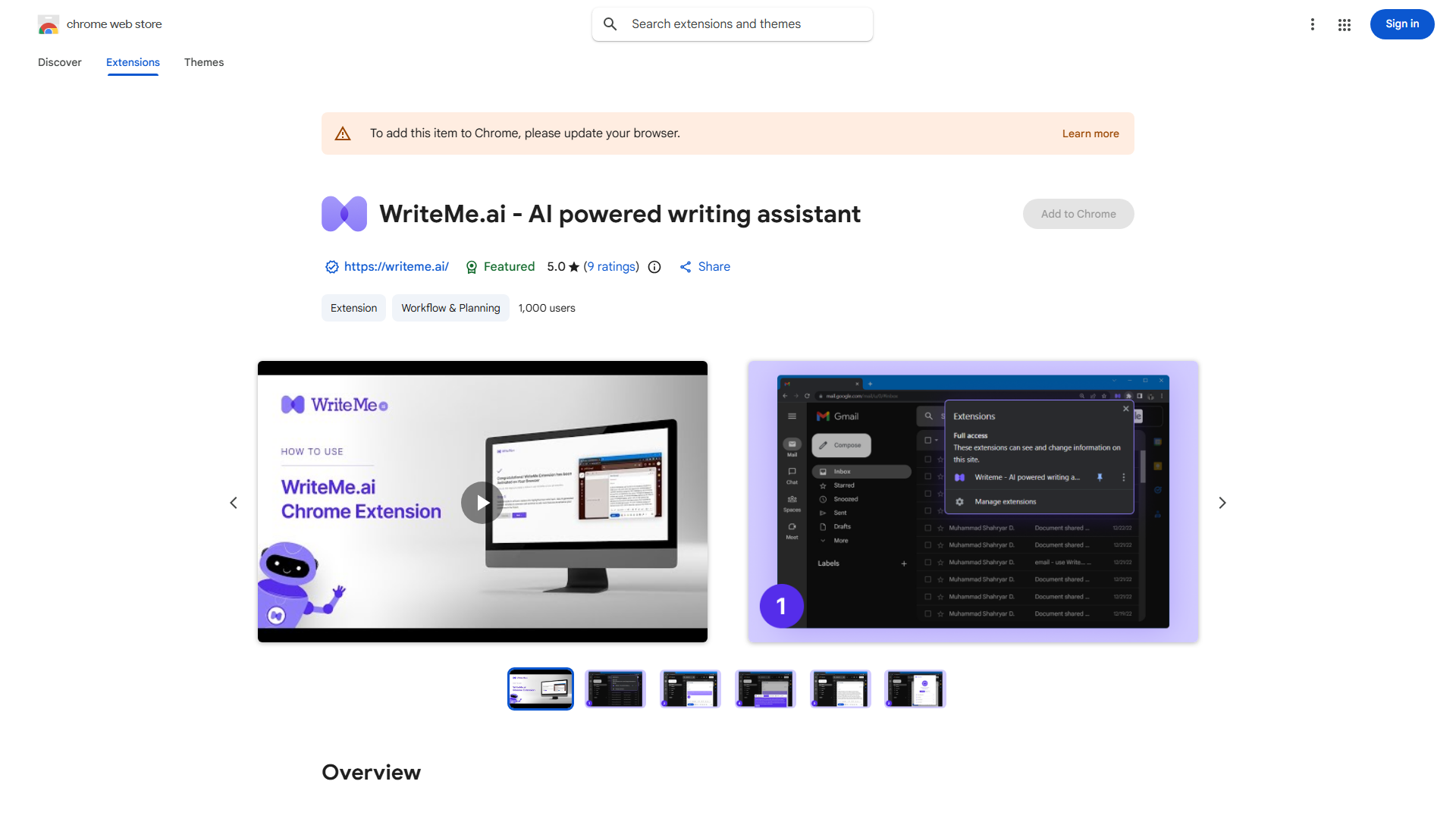 WriteMe.Ai Google Chrome Extension