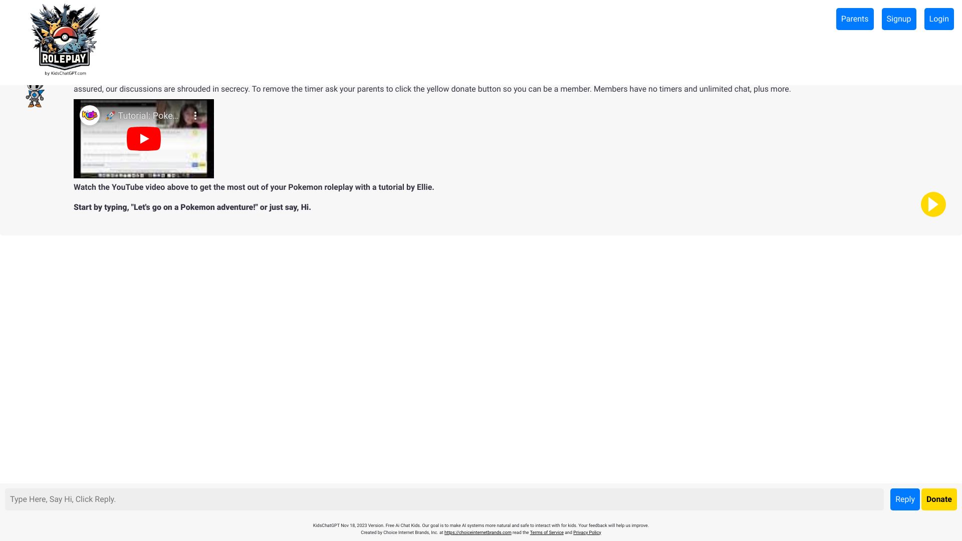 RoleplayPokemon.com (Powered by KidsChatGPT)