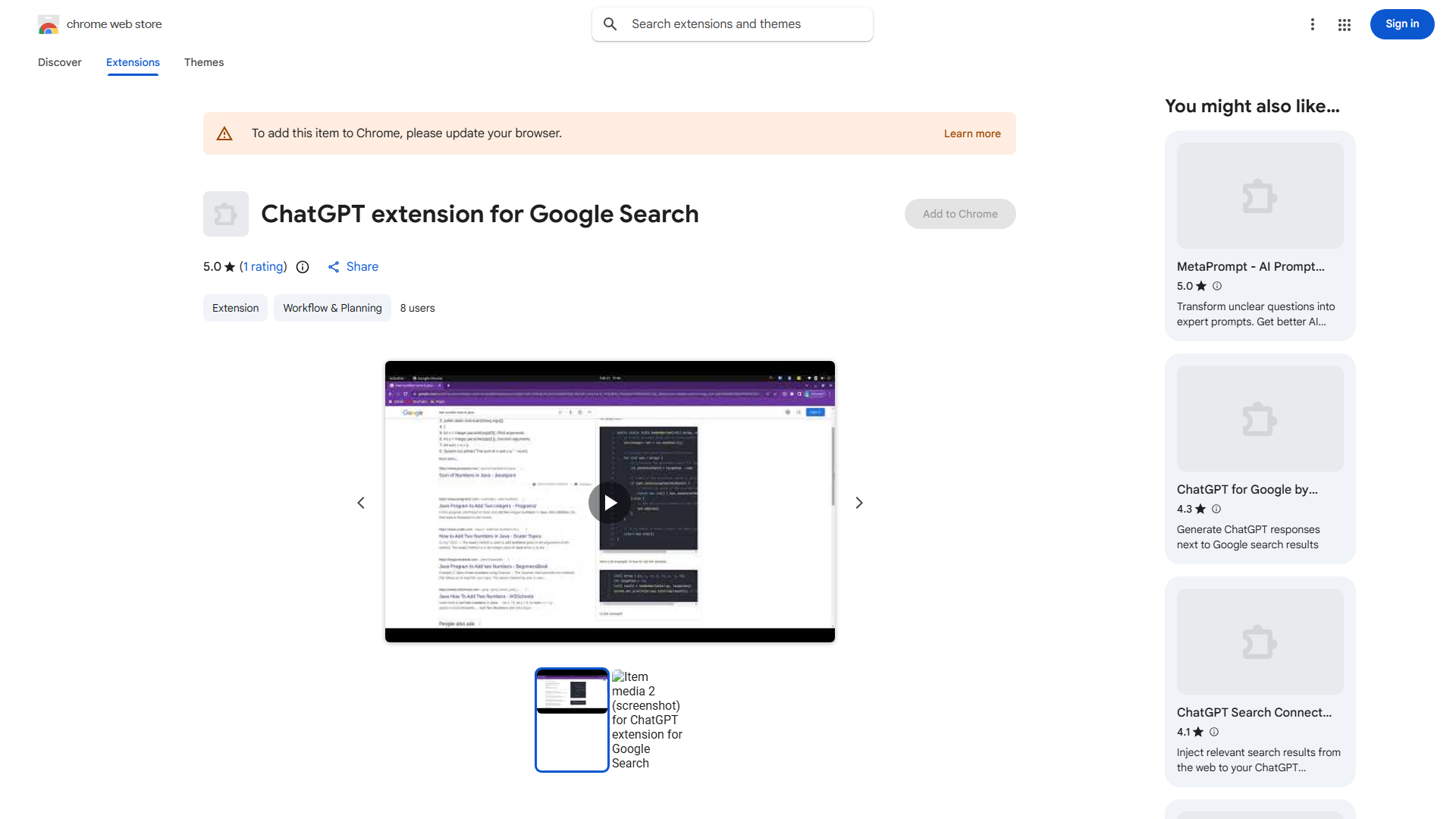 Google Search with ChatGPT