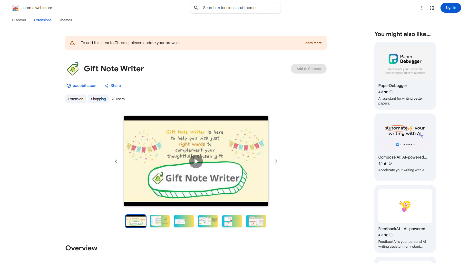 Gift Note Writer