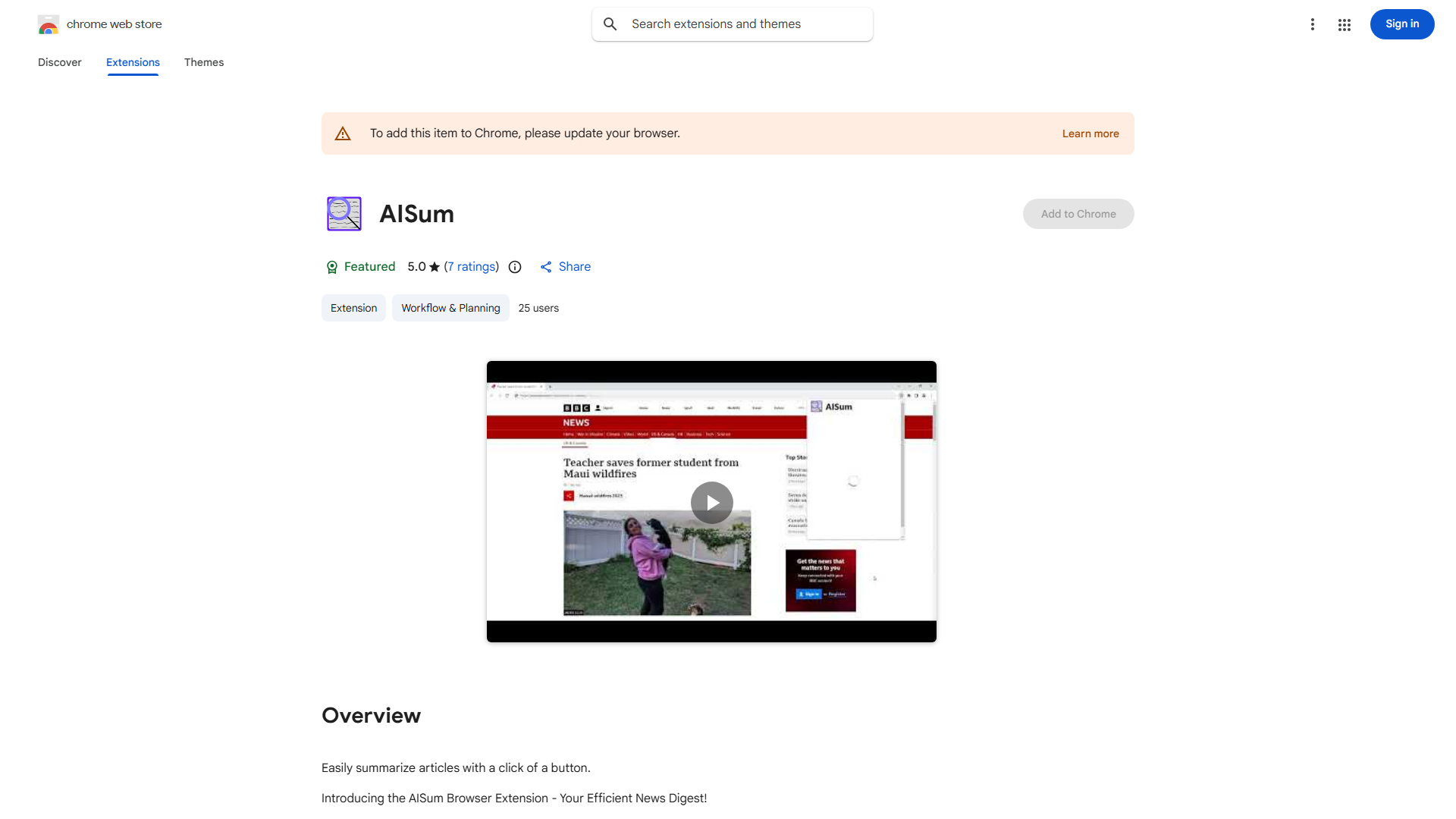 AISum Browser Extension