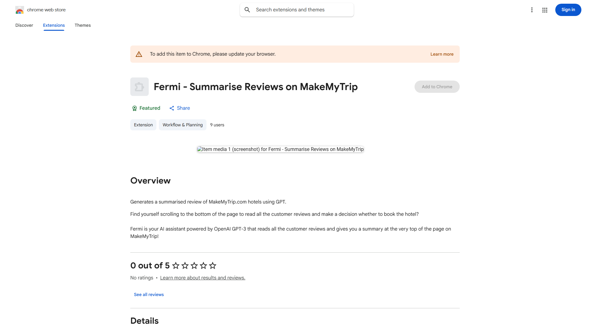 Fermi - Summarise Reviews on MakeMyTrip