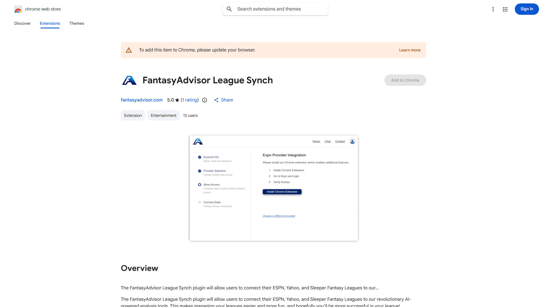 FantasyAdvisor League Synch