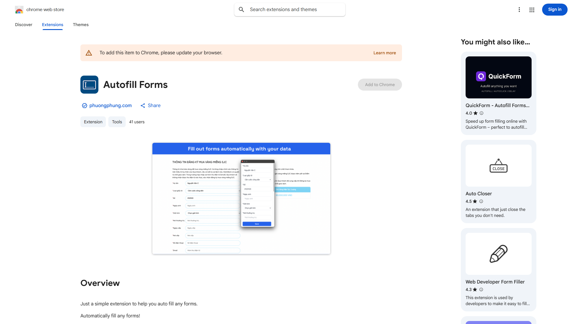 Automatically fill any forms!