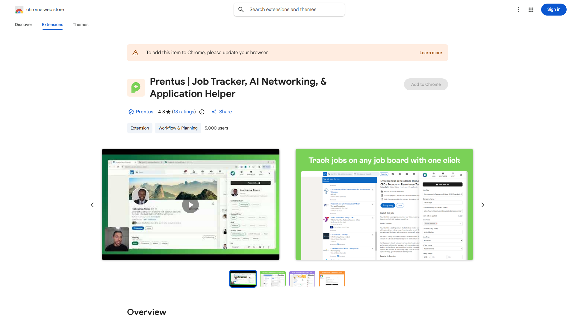 Prentus Chrome Extension