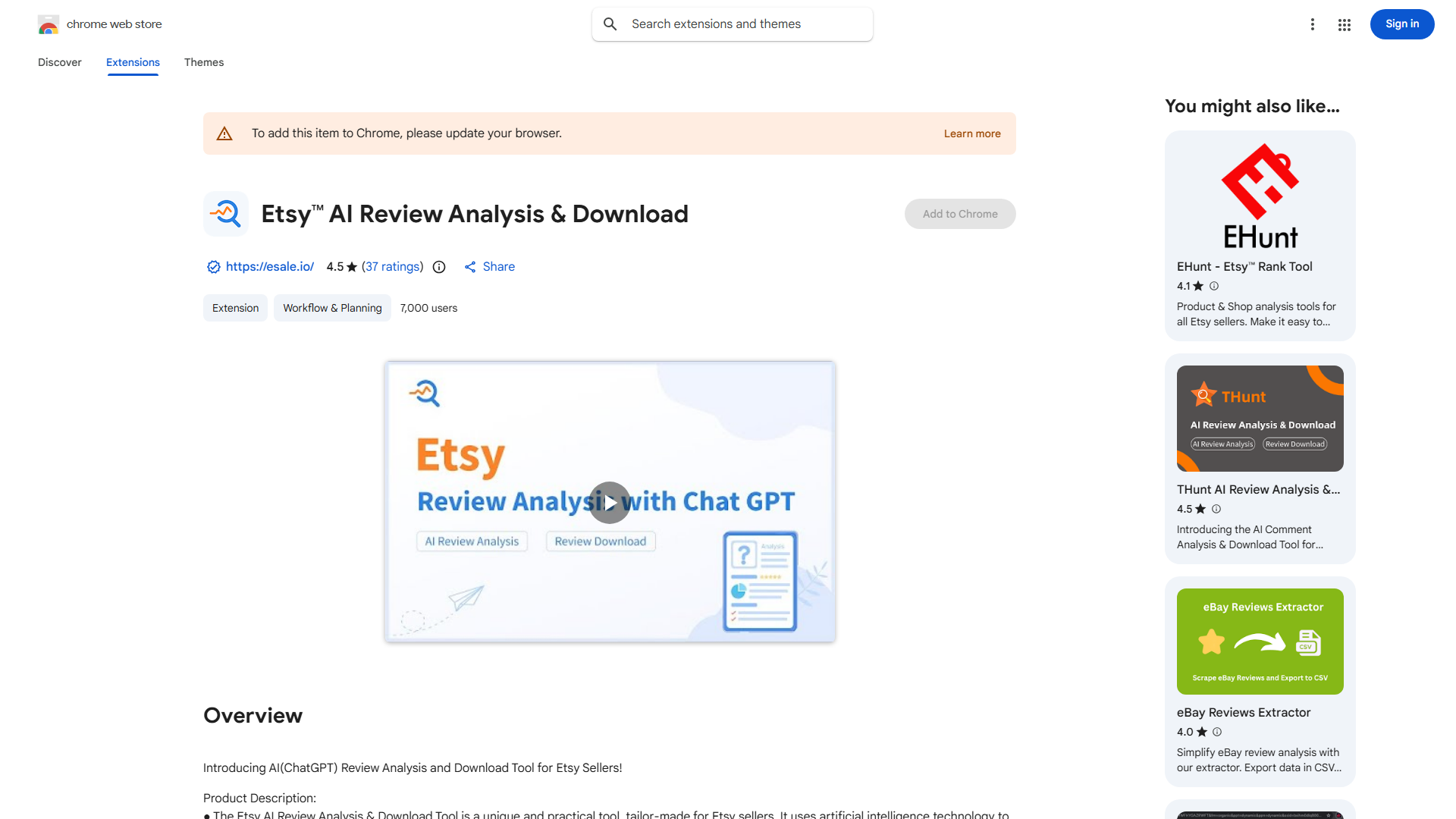 Etsy AI Review Analysis & Download Tool