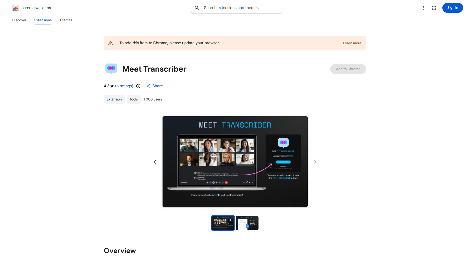 Real-time Transcription for Google Meet