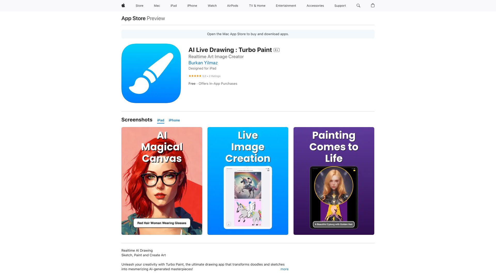 AI Live Drawing : Turbo Paint