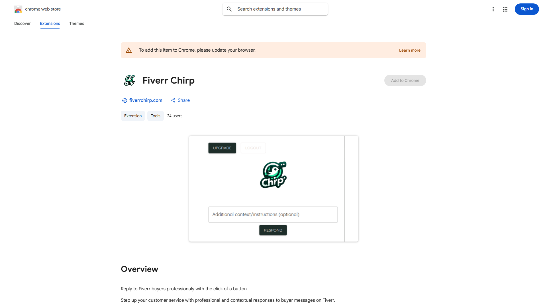 Fiverr Response Extension