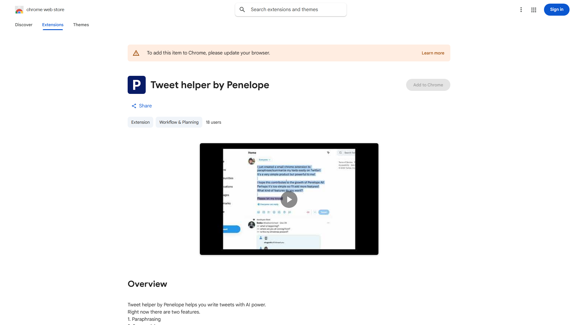 Tweet helper by Penelope