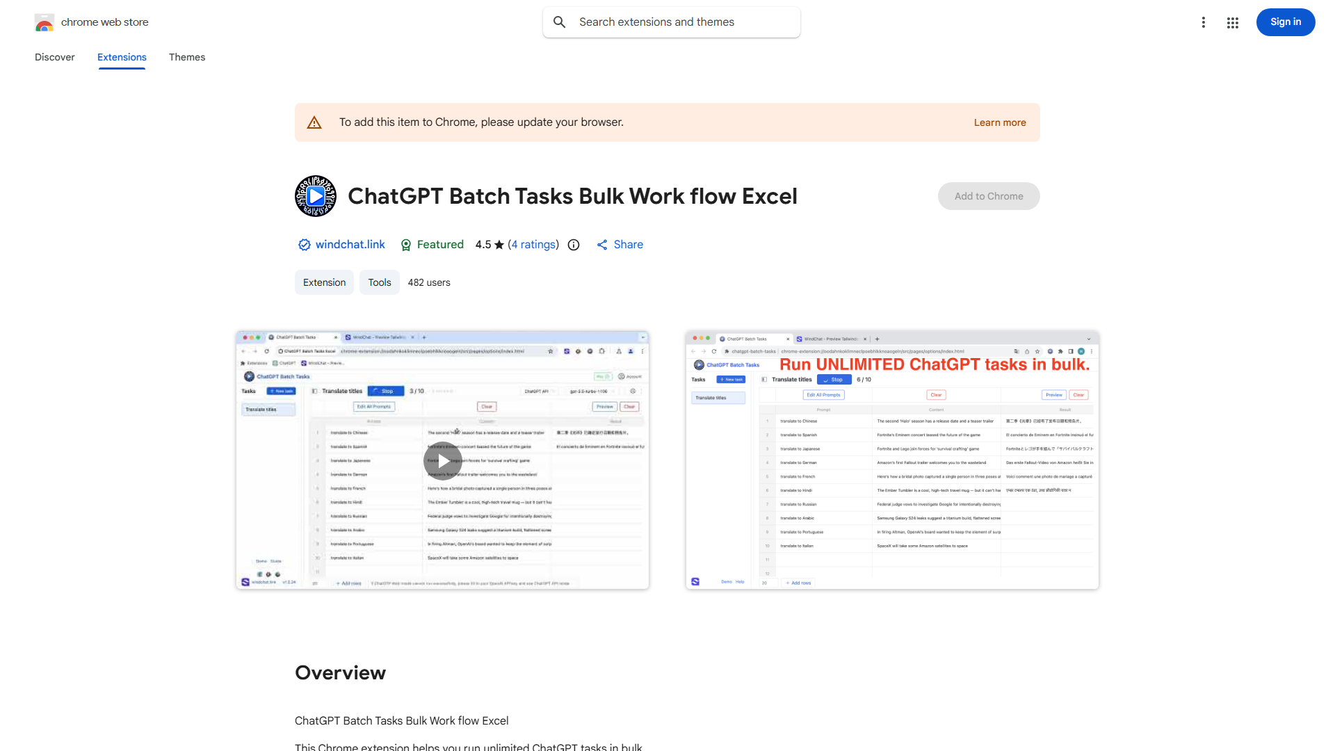 ChatGPT Batch Tasks Excel