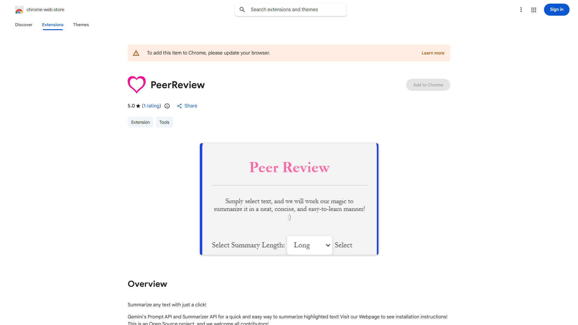 Gemini's Prompt API and Summarizer API