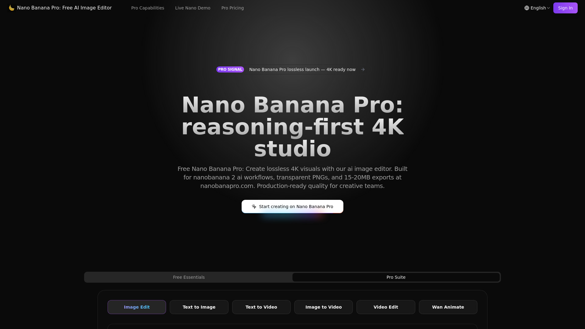Nano Banana Pro: Free AI Image Editor - 4K Visuals in 10s