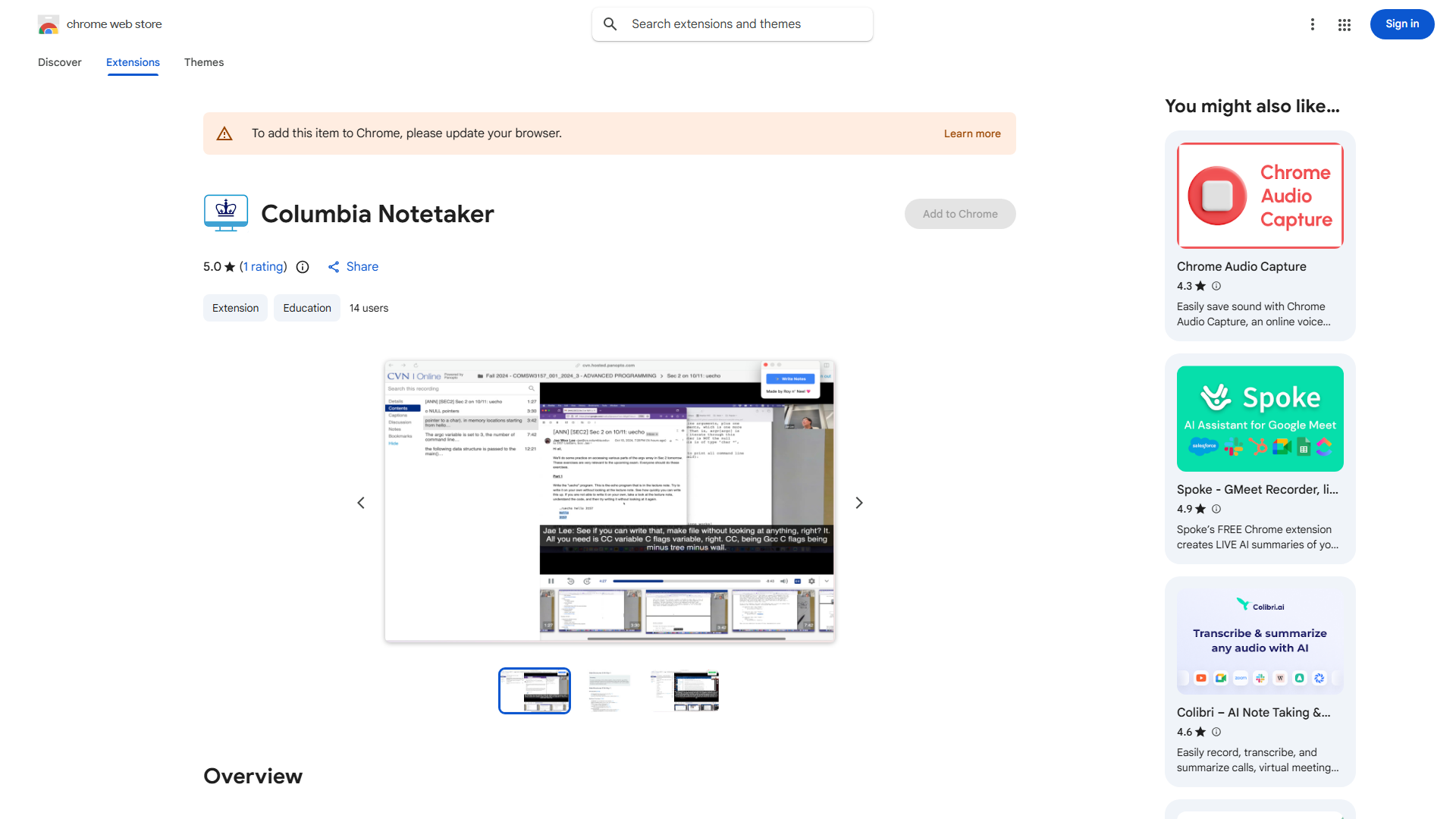 Columbia Recitation AI Notetaker (Chrome Extension)