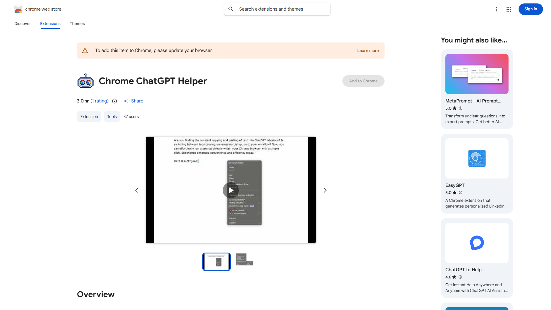 Chrome ChatGPT Helper