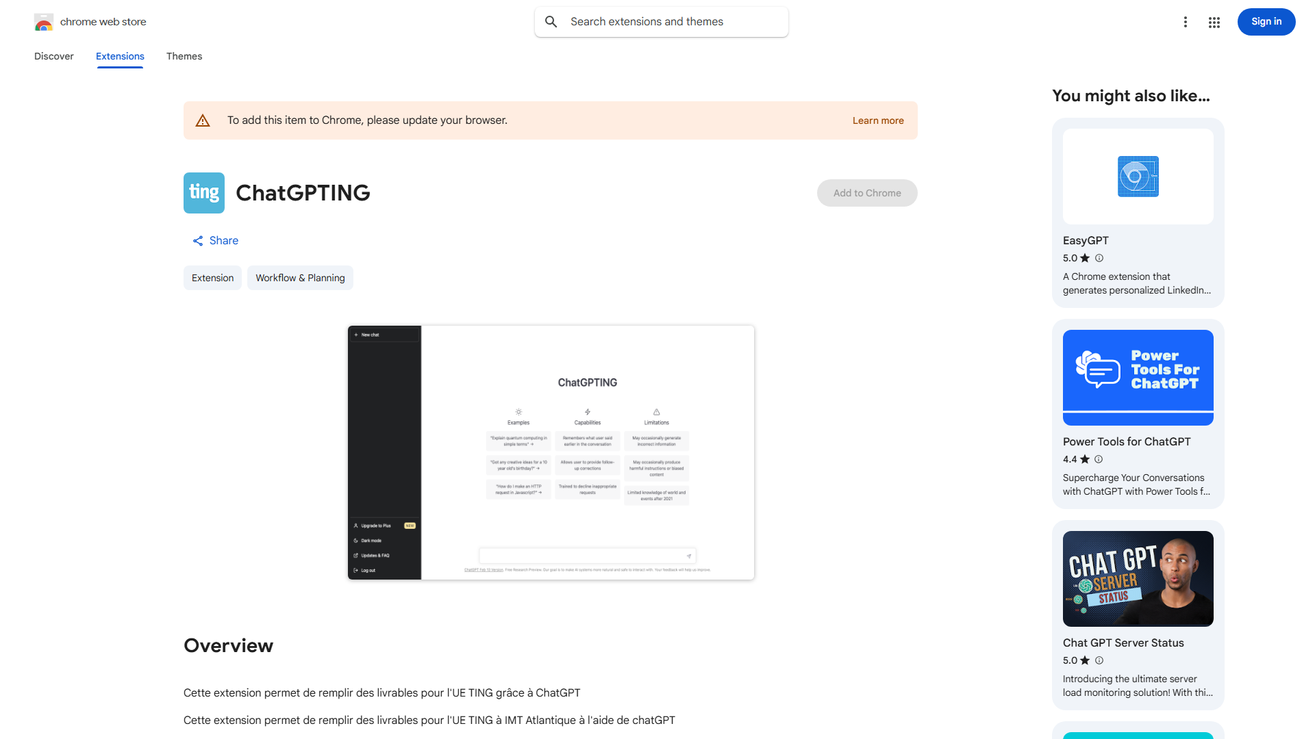 ChatGPT TING Deliverables Extension