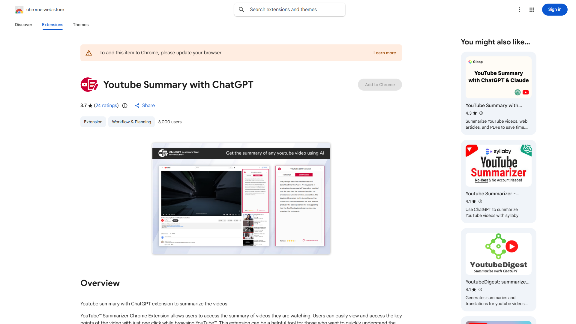 Youtube Summary with ChatGPT