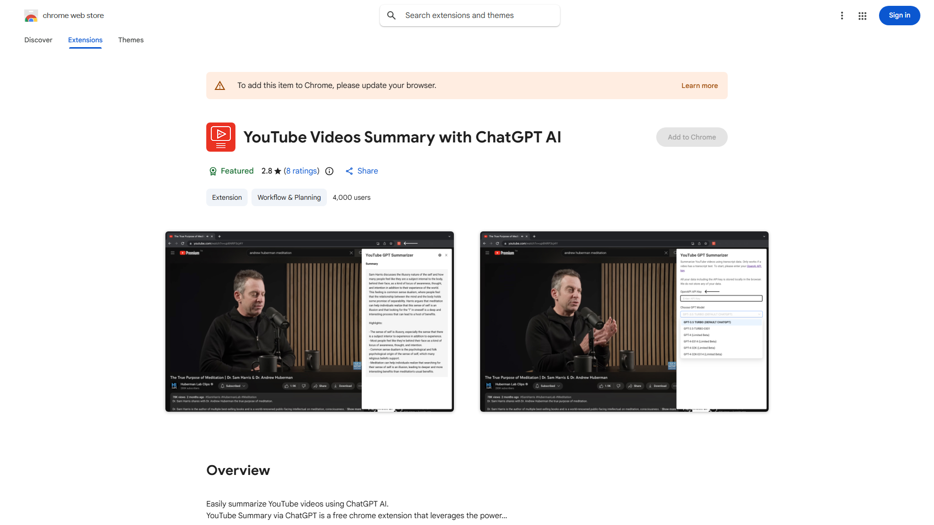 YouTube Summary via ChatGPT