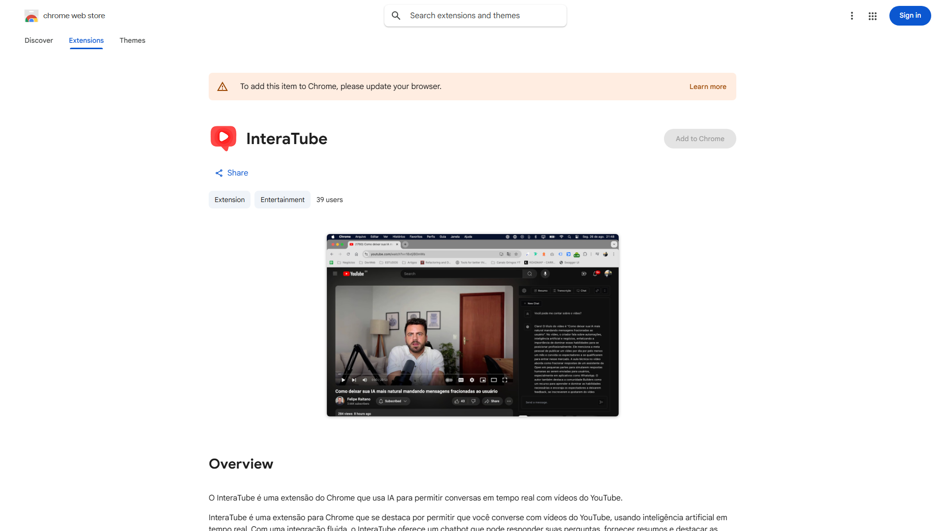 YouTube Chat Extension
