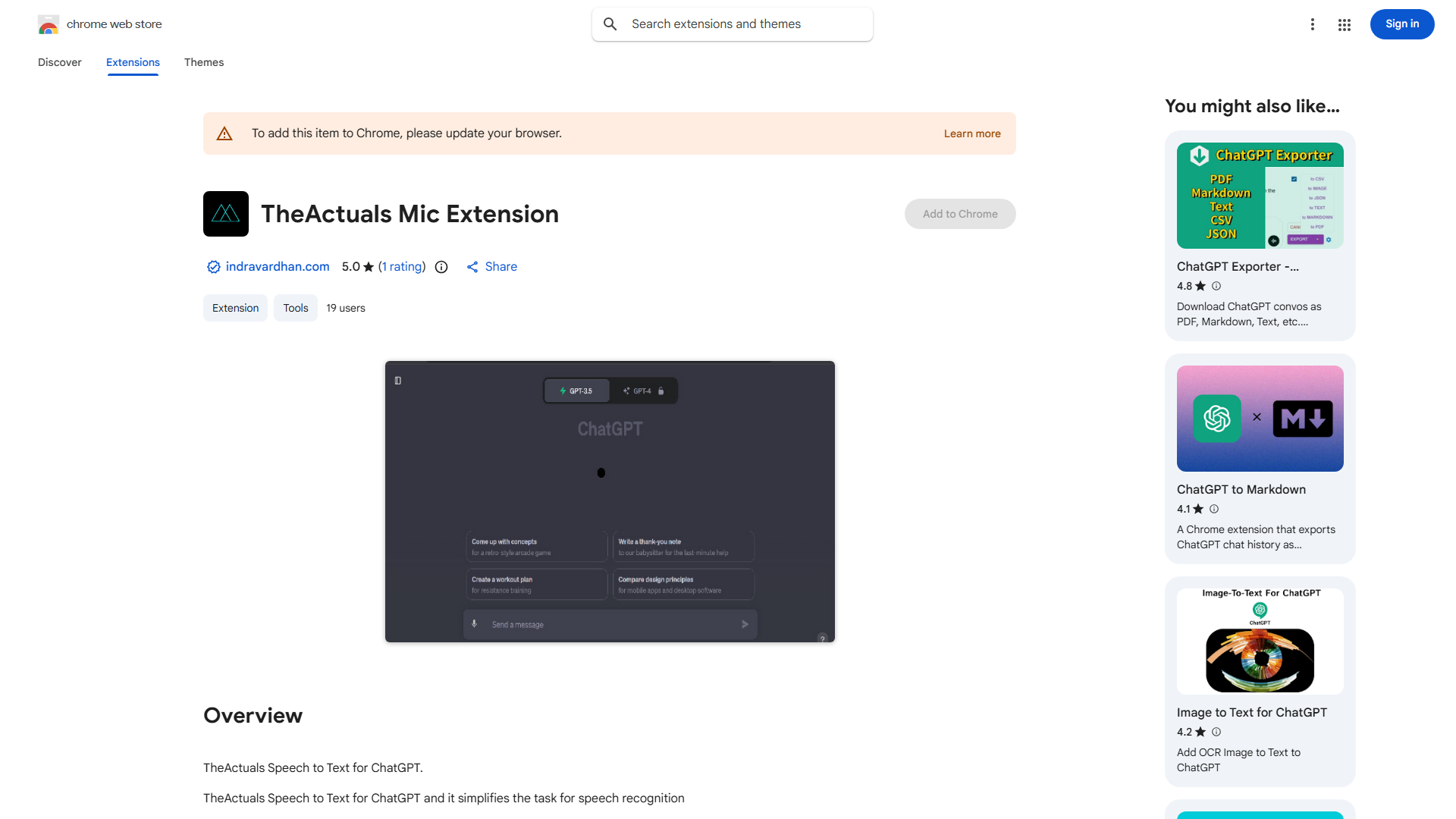 TheActuals Speech to Text for ChatGPT