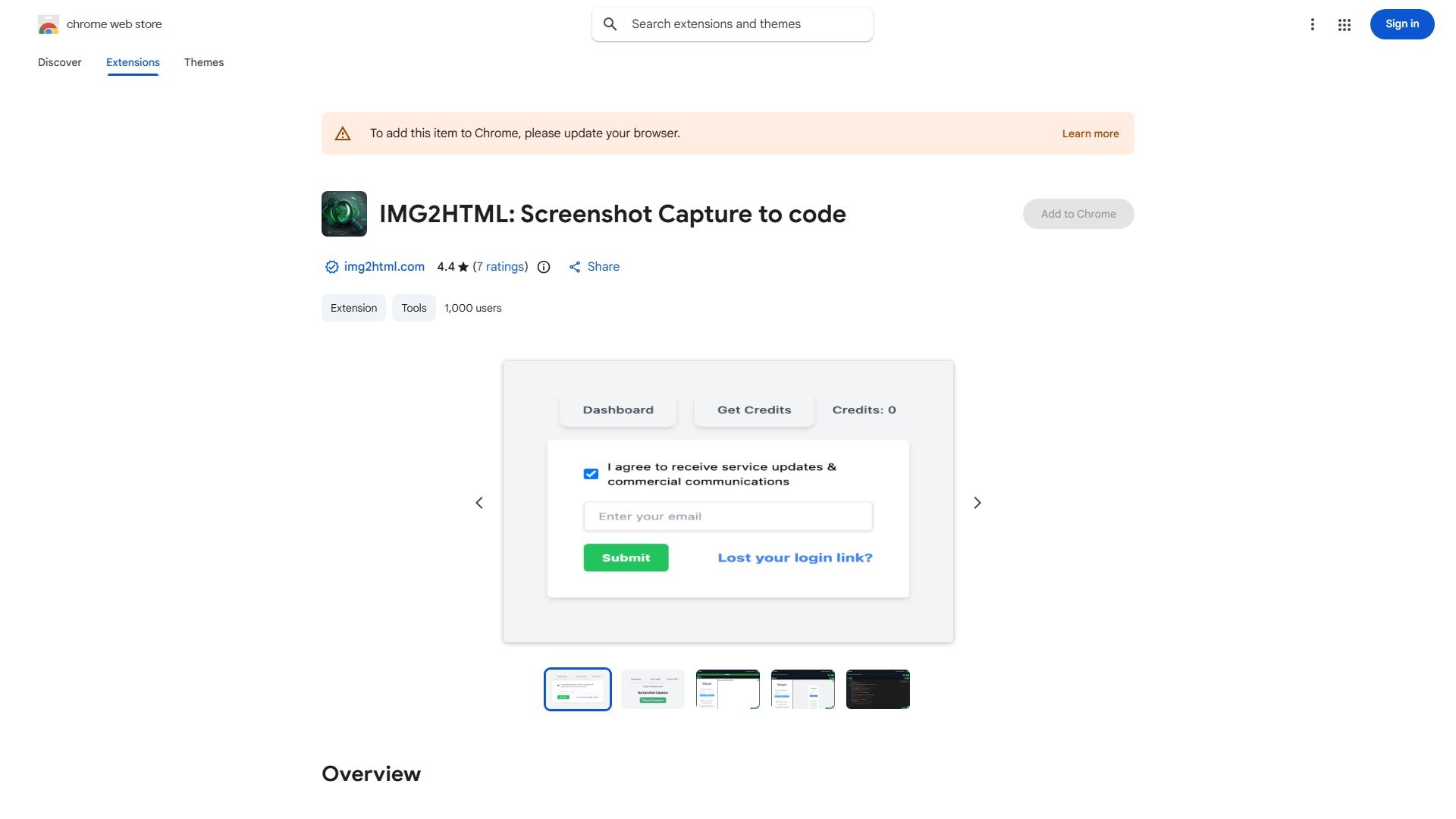 Image to HTML Chrome Extension