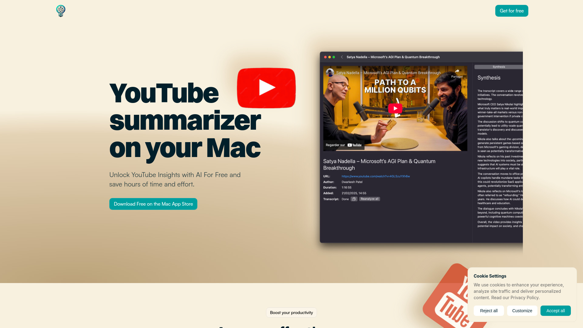 AI Summarizer for YouTube (Mac App Store)