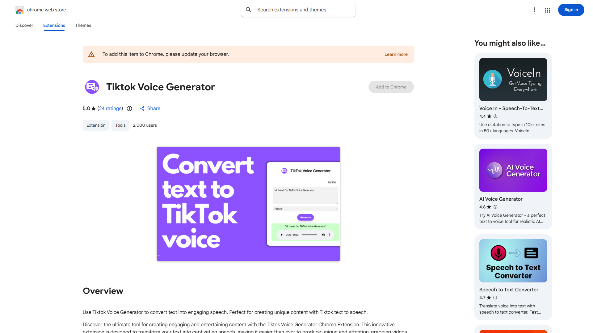 Tiktok Voice Generator Chrome Extension
