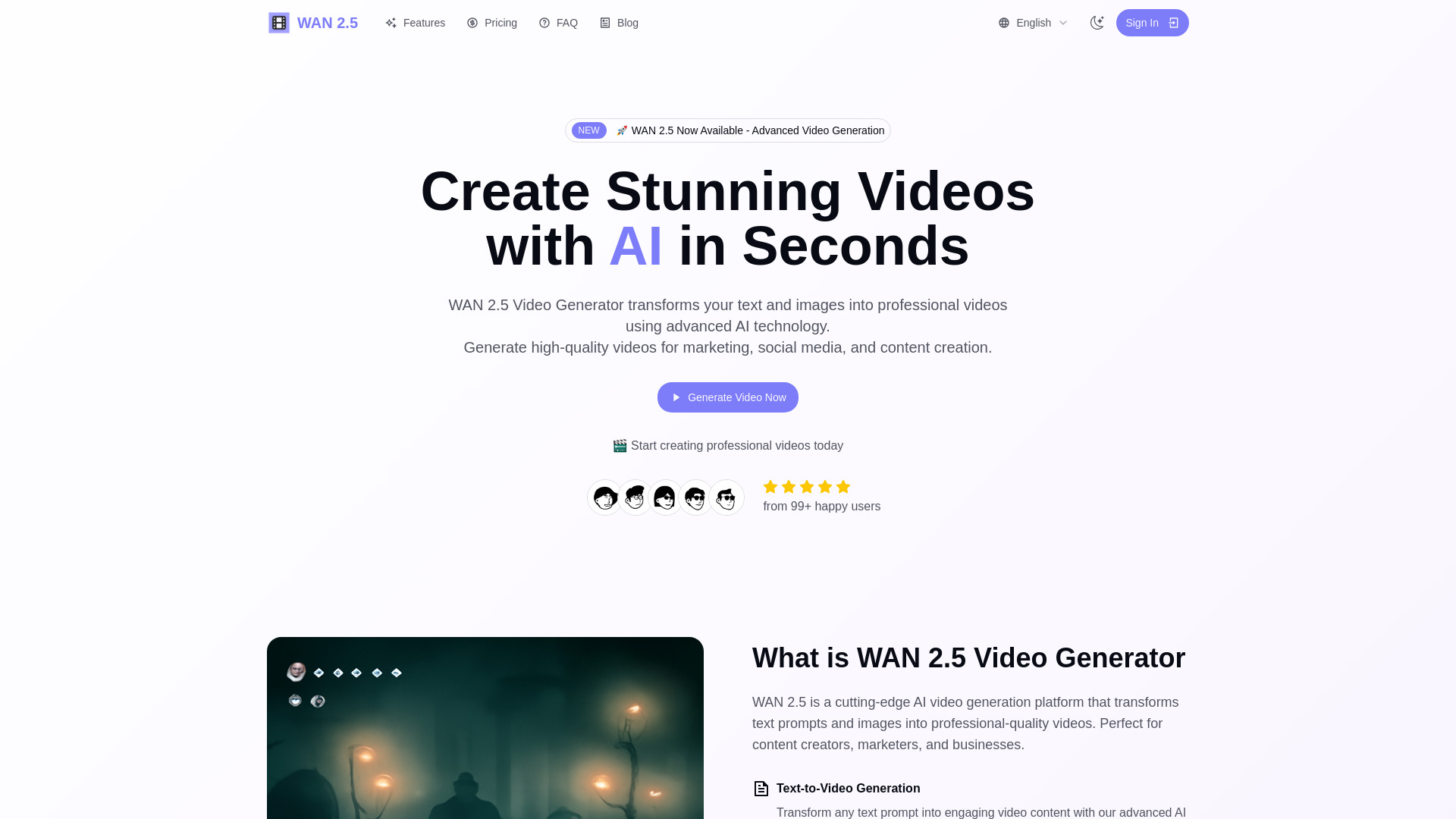 WAN 2.5 AI Video Generator