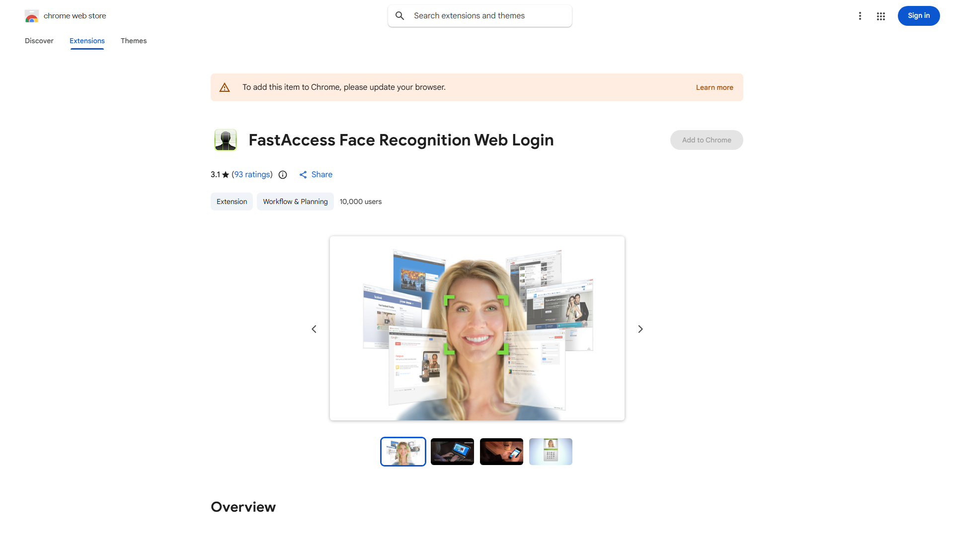 FastAccess Face Recognition Web Login for Chrome