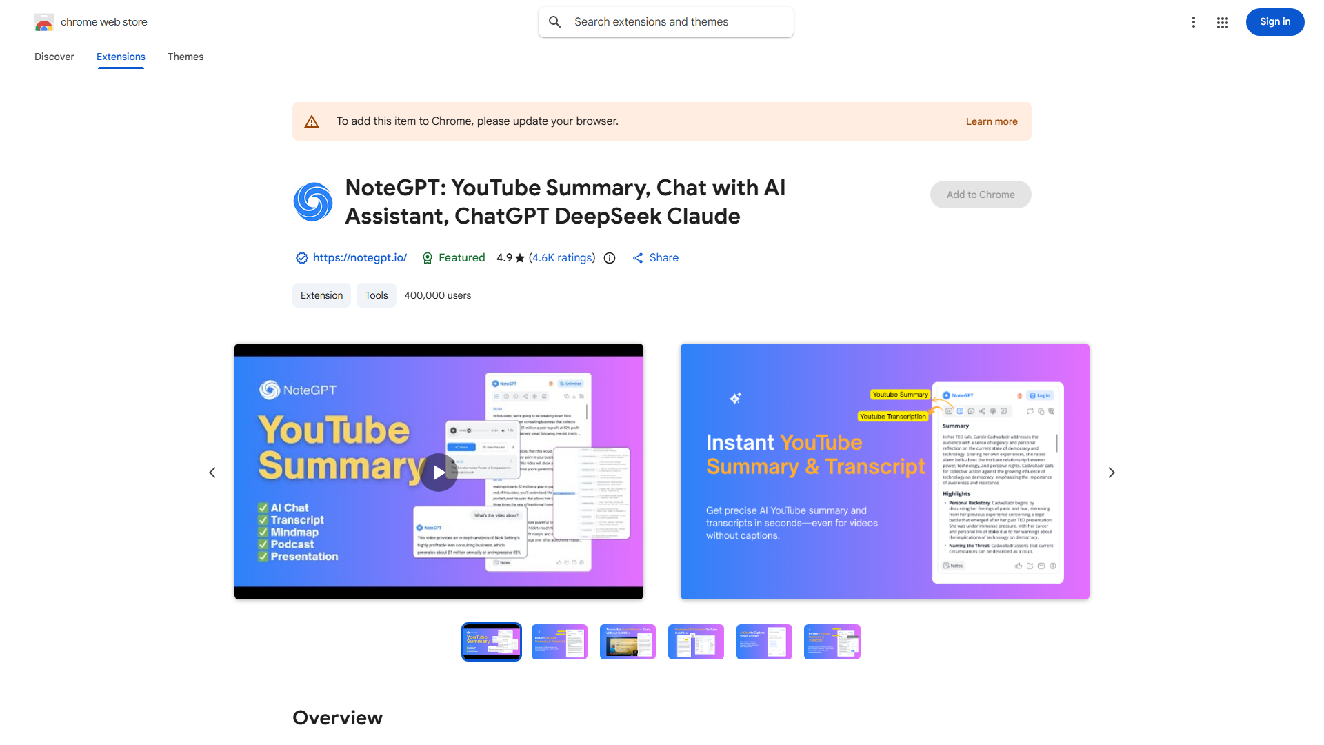 NoteGPT: YouTube Summary with ChatGPT & Notes